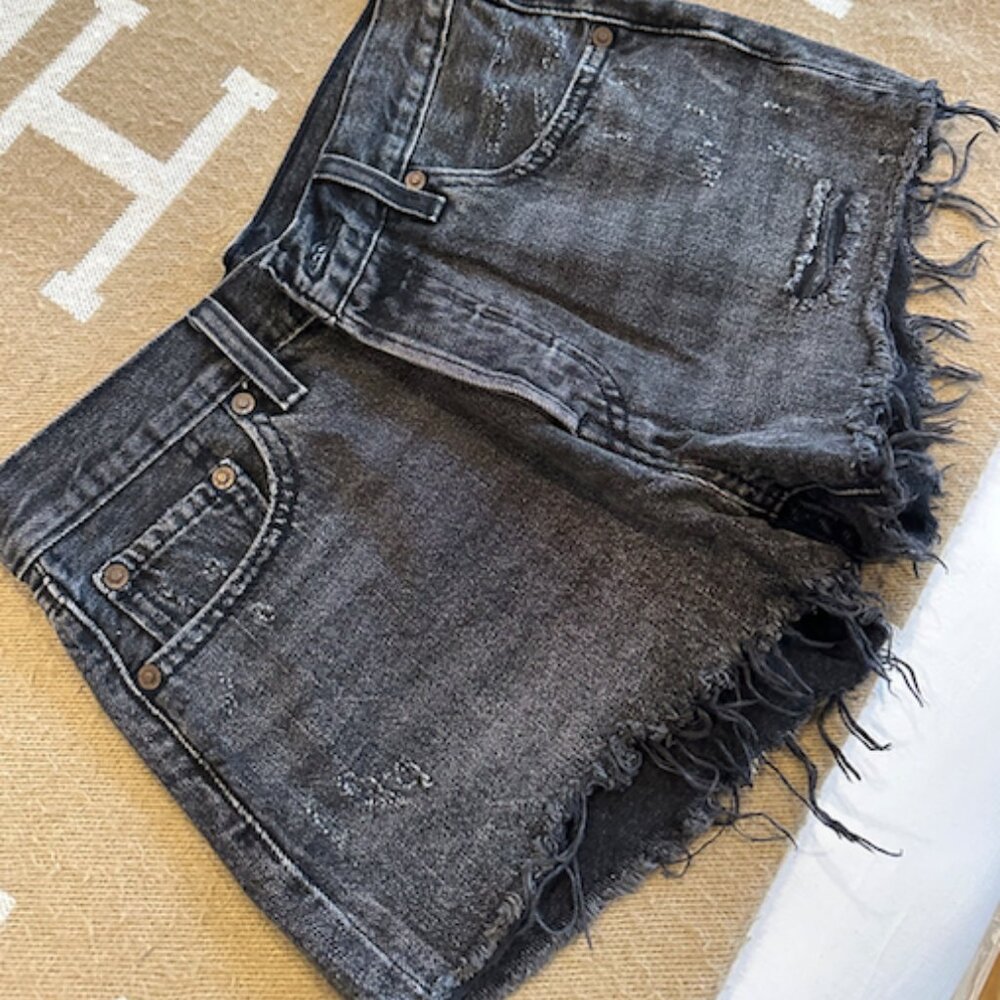 Levi's Black Wash Denim Shorts